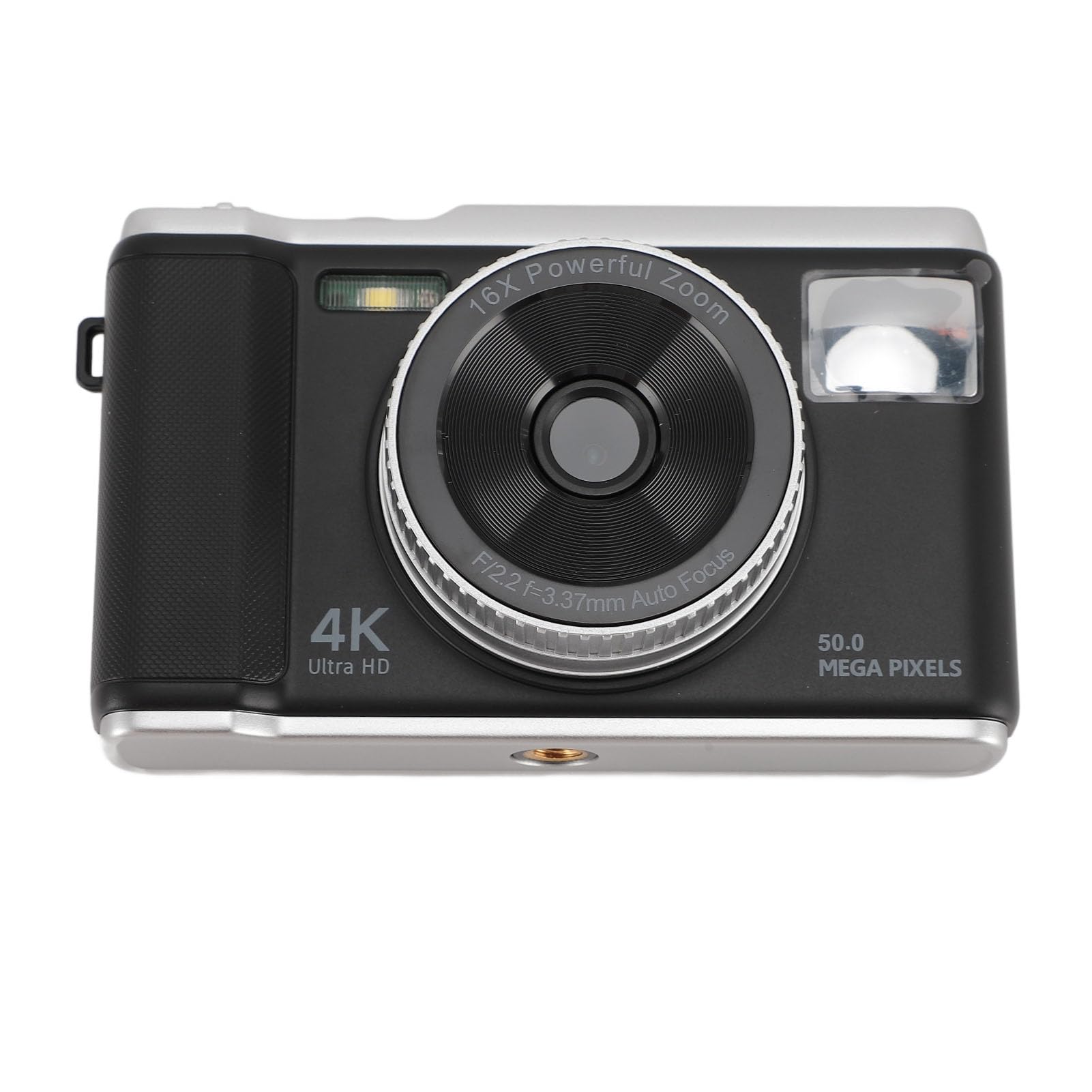 Generic VLogging Camera, 16x Digital Anti Shake Photography Fotografia 4K Fotografia Digital Chamber Self -Chame con Flash per Adolescenti per Adulti Principianti (BLACK)