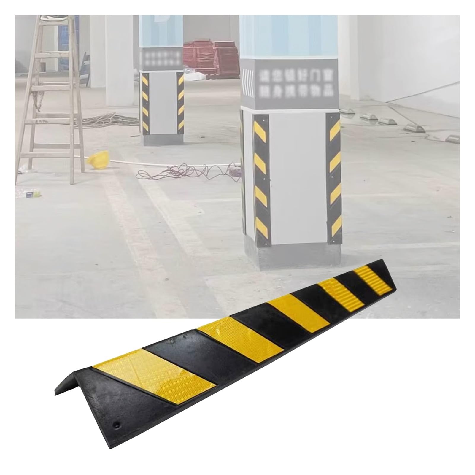 Protector de Esquina de Pared, Protector de Esquina de Goma para Coches - Protector de Pared antiimpacto para garajes, Protector de Columna de Aparcamiento con Tira Reflectante, Barrera de s