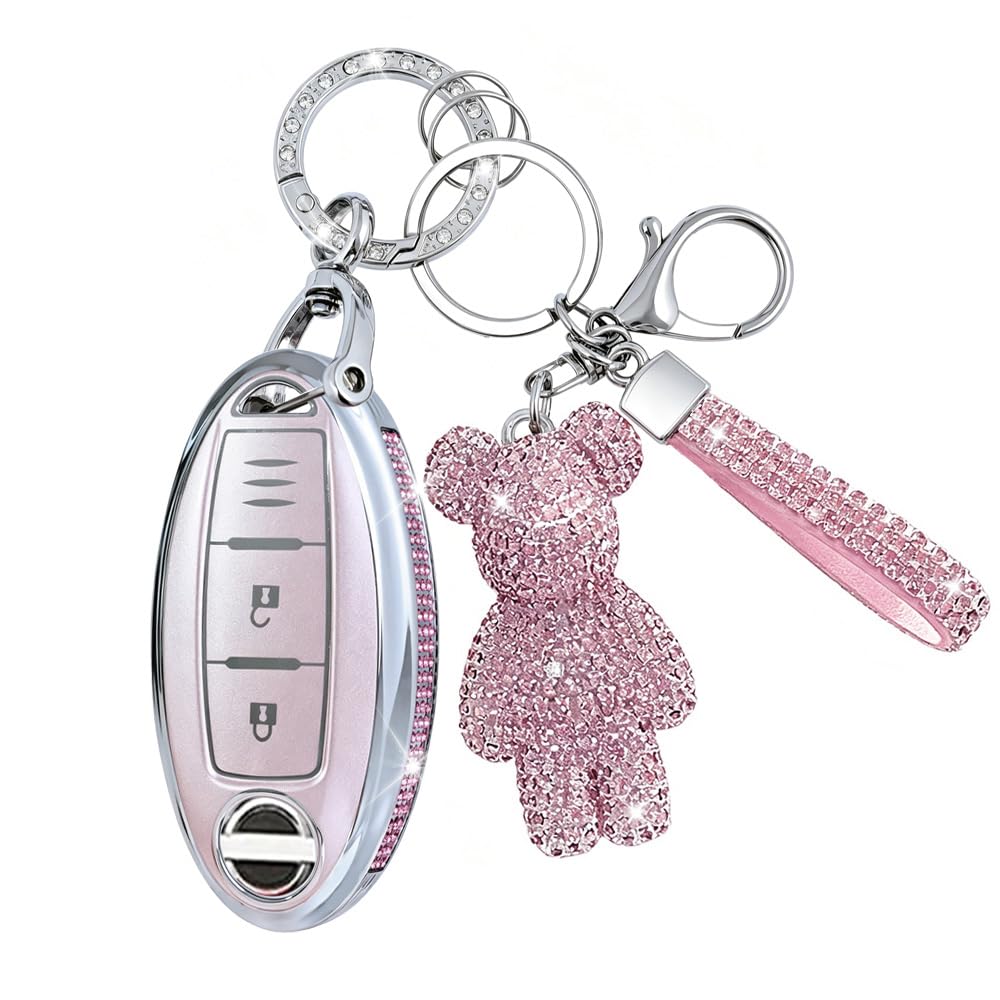 Funda para llave Nissan Qashqai Juke X-Trail TPU rosa suave 8