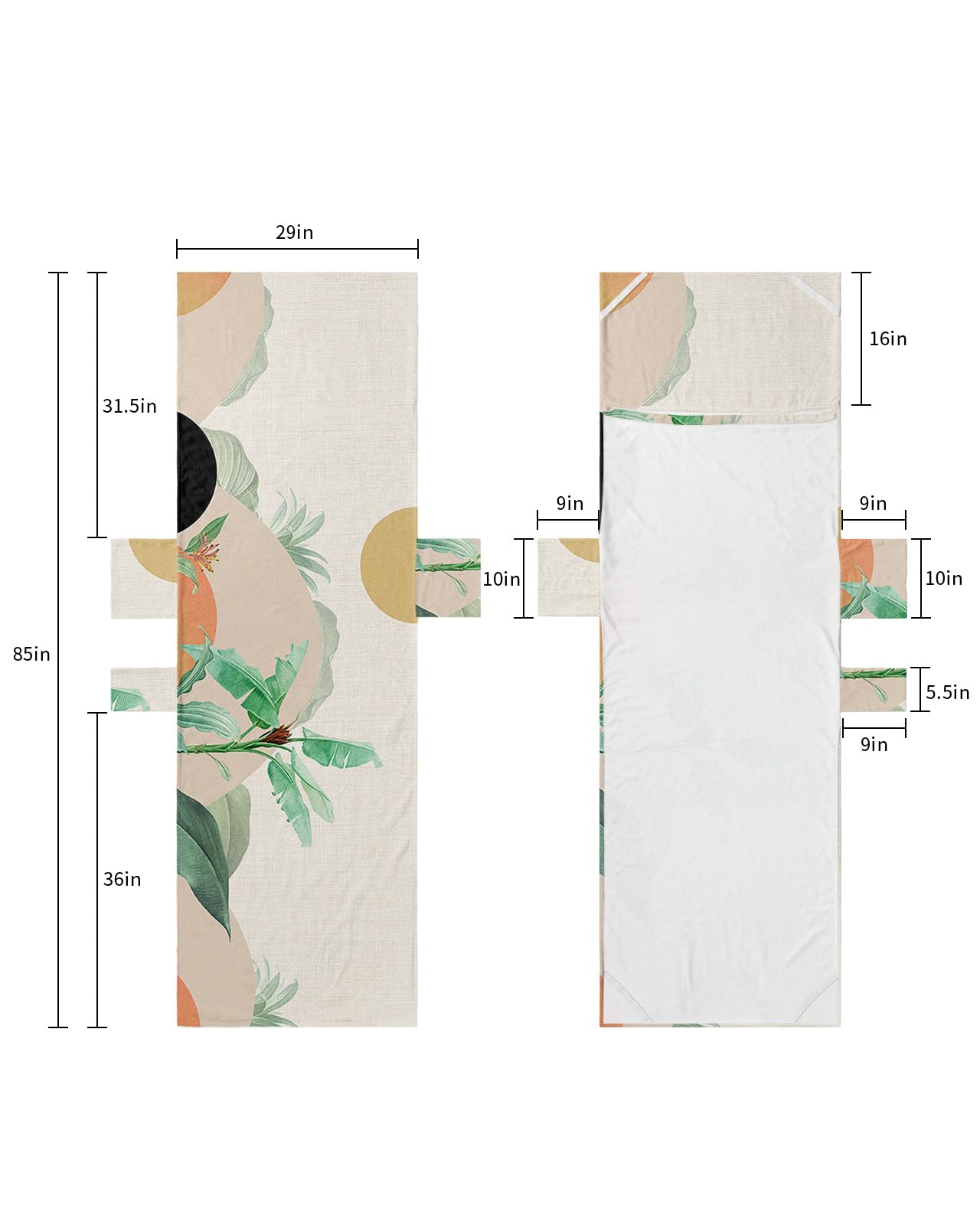 Boho Geometric Beach Lounge Chair Towel Cover, Soft Chaise Lounge Towel with Side Pockets Patio Pool Chairs Cover for Beach/Pool Sunbathing 29x85 Summer Botanical Middle Century Abstract Rustic