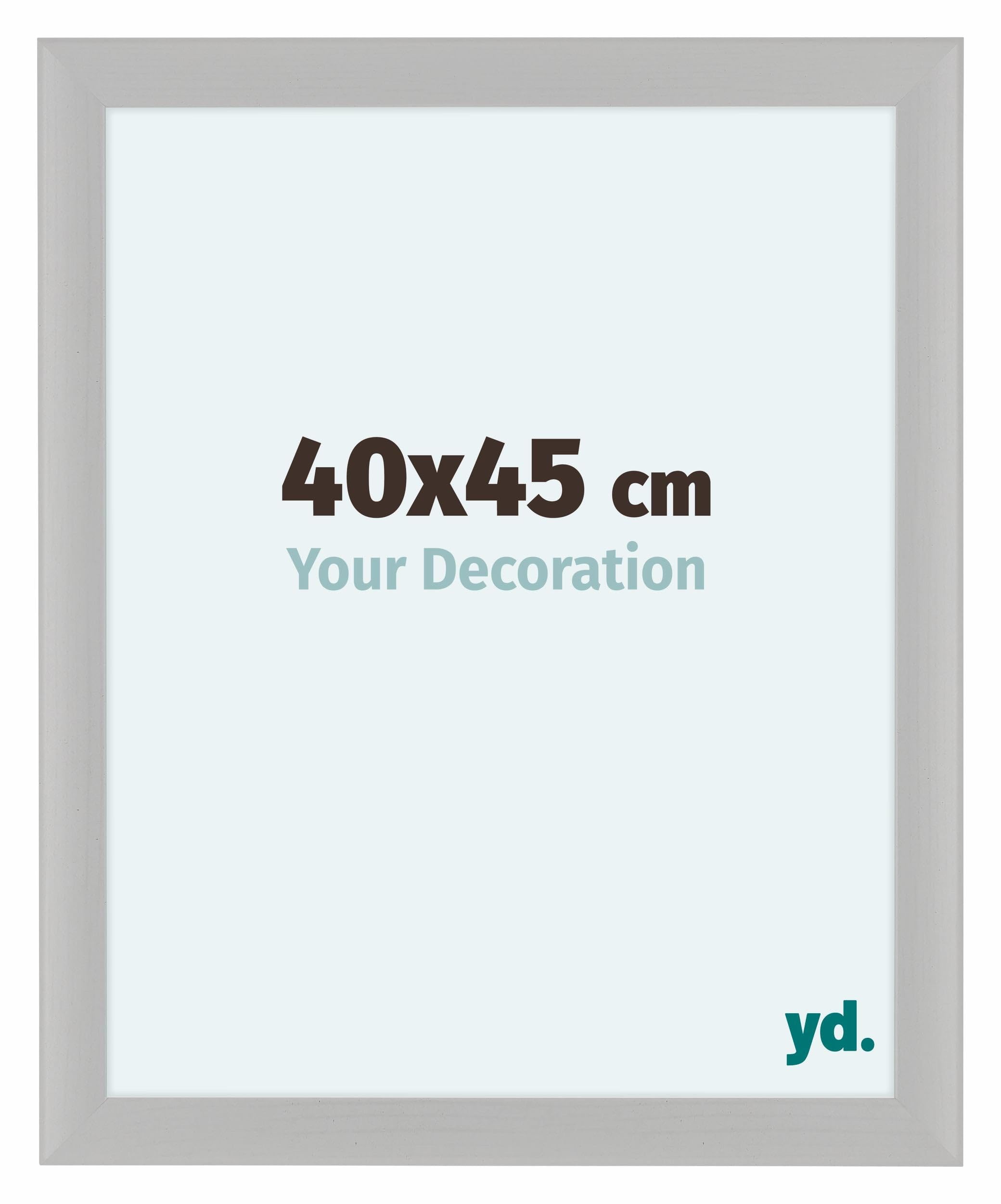 Your Decoration - Picture Frame 40x45 cm - White Woodgrain - Decorative Wall Frame in MDF with Antireflection - Frame 40x45 - Como
