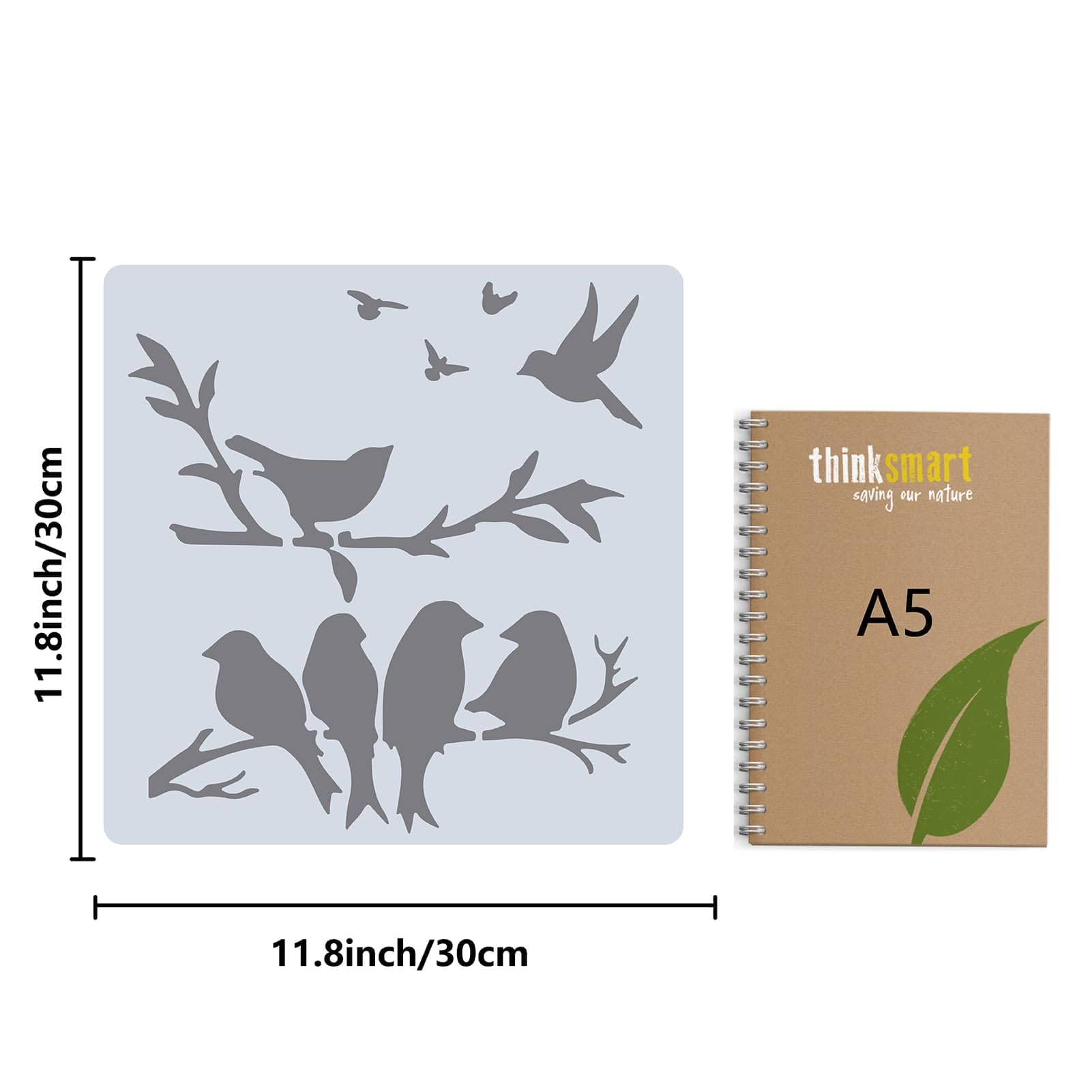 GORGECRAFT Stencil Per Pittura 30x21 Cm - Sagoma Riutilizzabile In PET Con Disegno Di Gabbiano In Volo - Per Decorare Pareti, Legno, Tessuti, Piastrelle E Mobili - 2