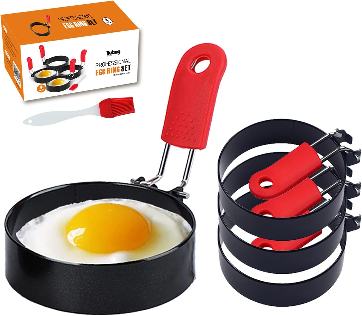4 Pack Egg Shaper, Professional Egg Cook Ring, Stainless