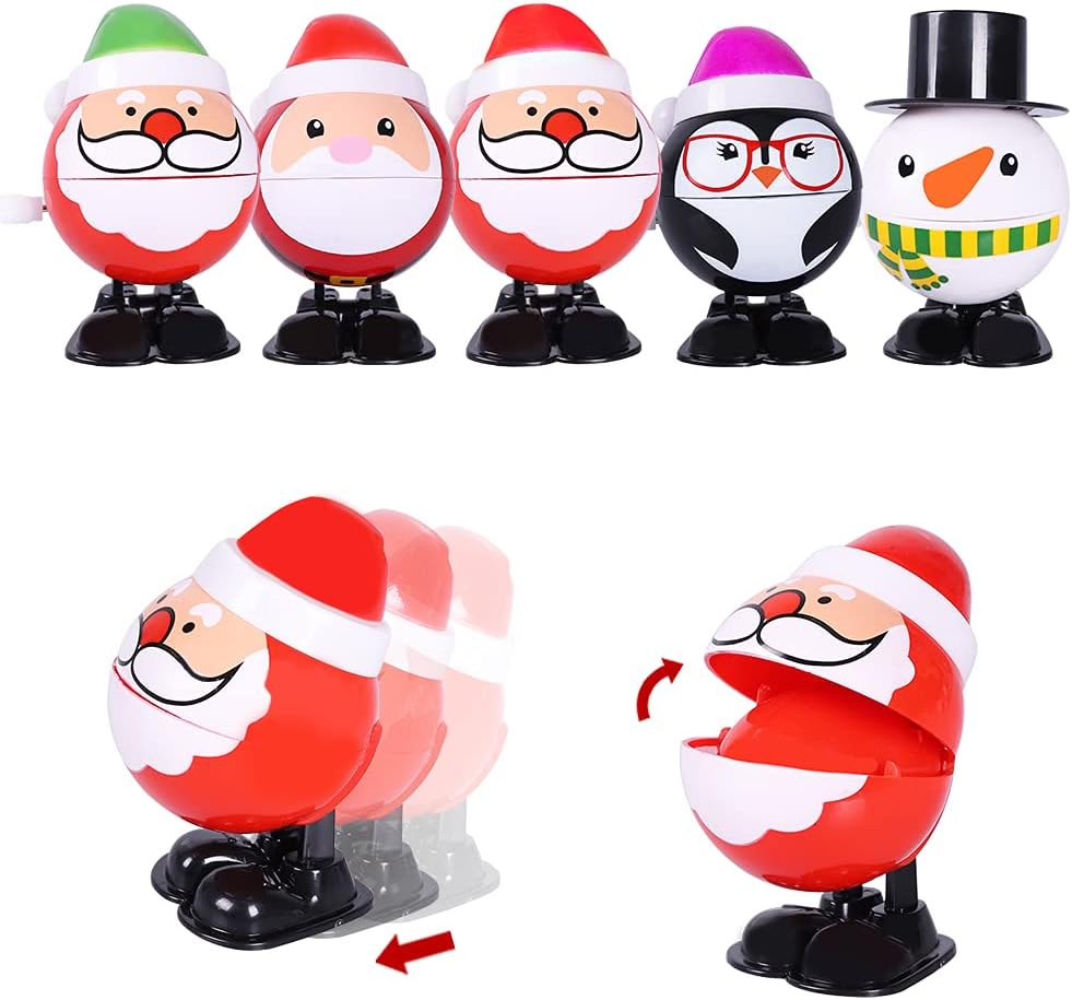 Max Fun 12pcs Christmas Wind Up Stocking Stuffers Toys Assortment for Christmas Party Favors Goody Bag Filler (Christmas Wind up Toys)