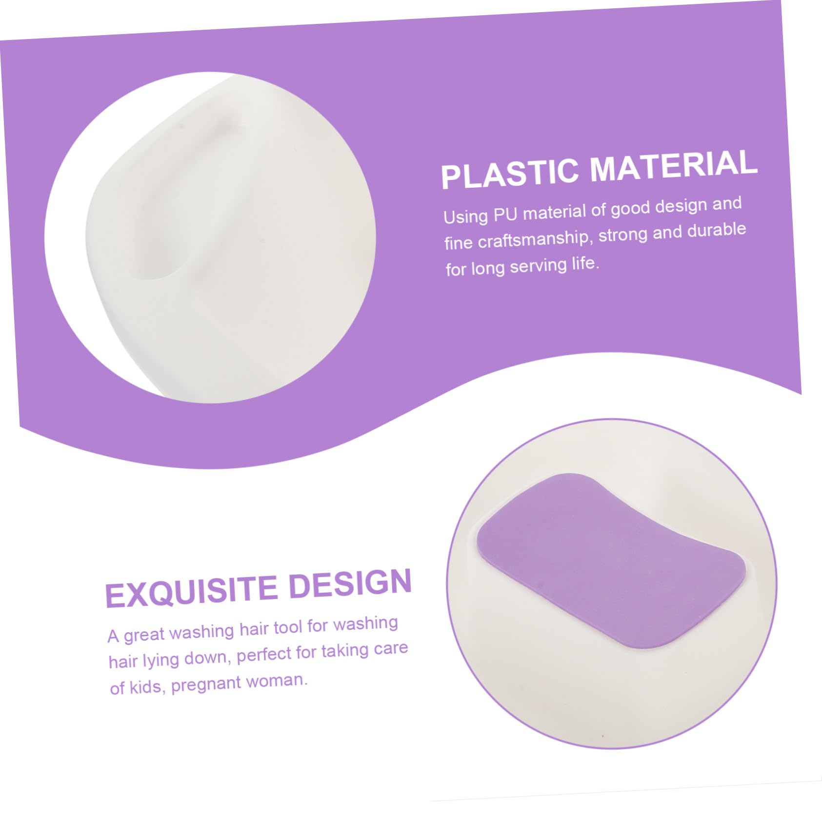 Haarwaschbecken aus Kunststoff Weiß für Liegendes Haarewaschen | Ergonomisches Design, für Kinder und Schwangere Geeignet, Haushalts Bett Shampoobecken