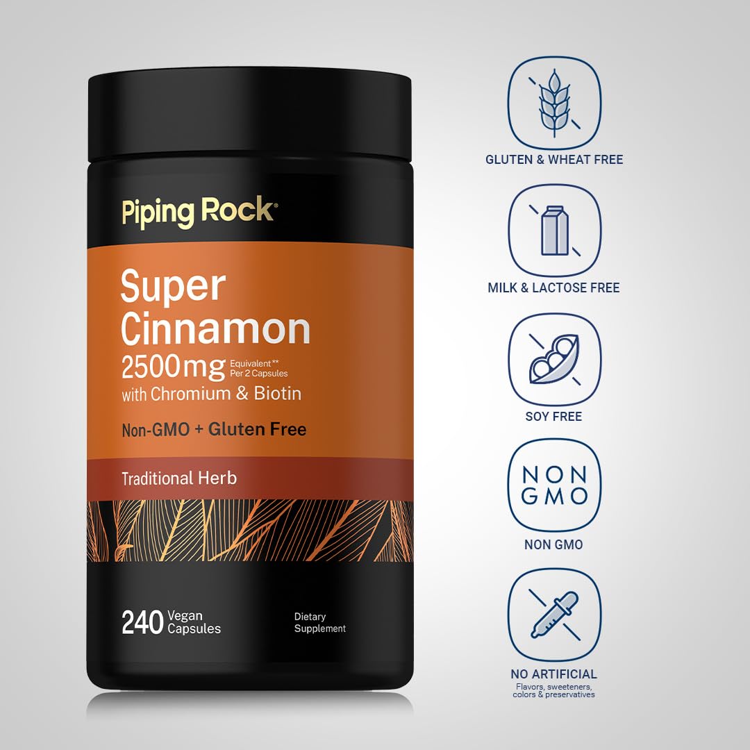 Piping Rock Super Ceylon Cinnamon Complex Capsules | 240 Powder Pills — Amazon image 3
