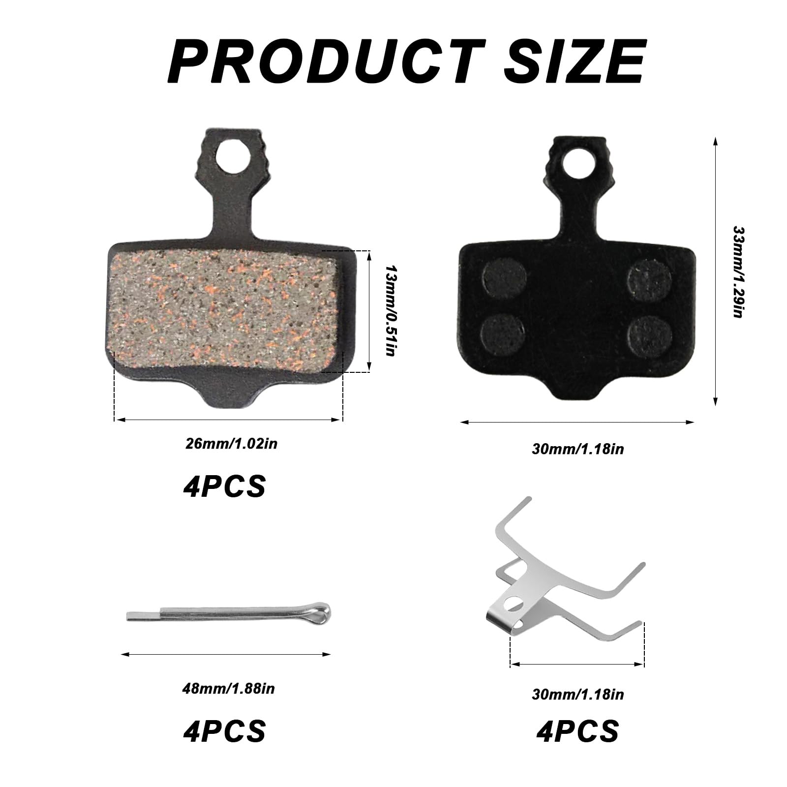 Arvoni Fahrrad Bremsbeläge 4-tlg - Für Shimano Scheibenbremsen, Halbmetall, Mit Zubehör
