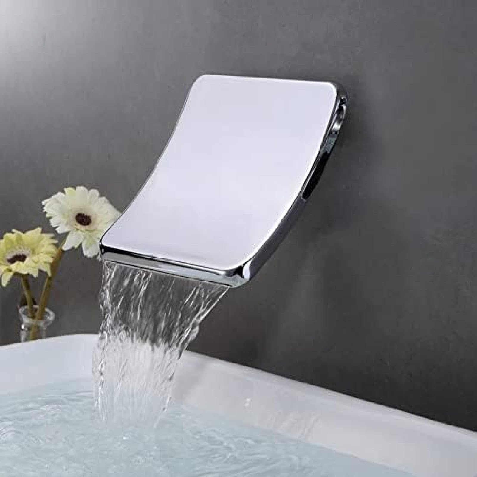Sxithgkdw C Faucet, Modern Wall Mounted Waterfall Bath Filler Spout Hrome Bathtub Faucet Shower System Set Tub Spout-A,A(C)