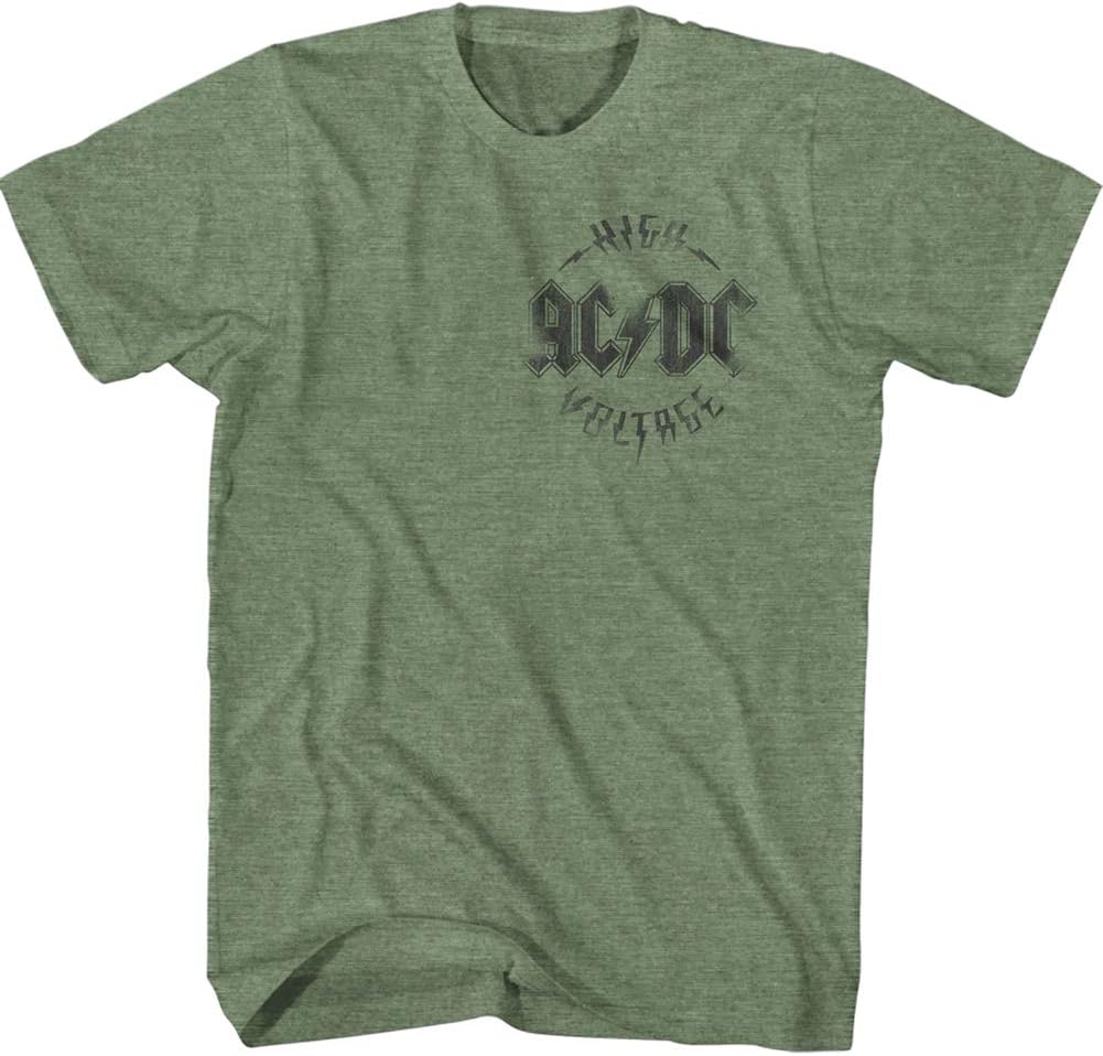 American Classics ACDC Heavy Metal Band High Voltage 76' Tour Front & Back Print Adult Short Sleeve T-Shirt