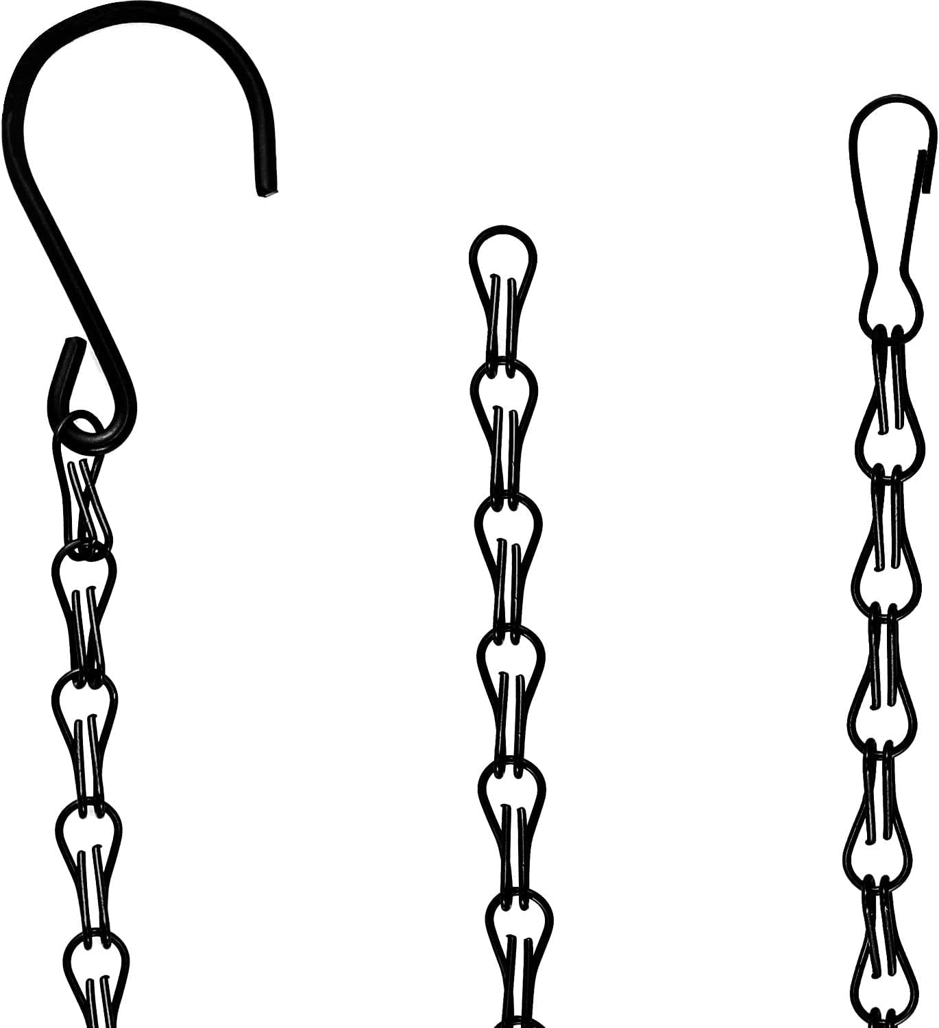 Tim Tim Agro Alloy Steel 10 Pcs 20 Inch Hanging Chain For Bird Feeders,Garden Plant Hangers For Decorative Ornaments, Planters, Billboards, Lanterns, Wind Chimes, Outdoor/Indoor Use(Black) 2