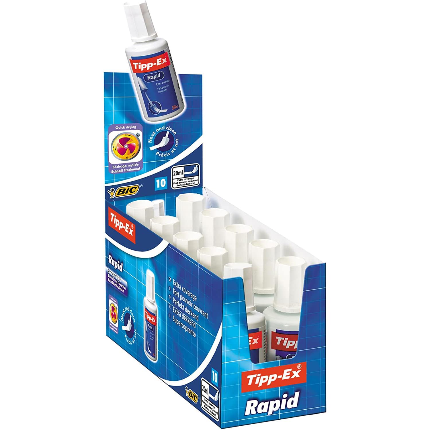 Tipp-Ex Rapid - Correttore Liquido Bianco Con Applicatore A Spugna, Asciugatura Rapida, Confezione Da 3 - Foto 9