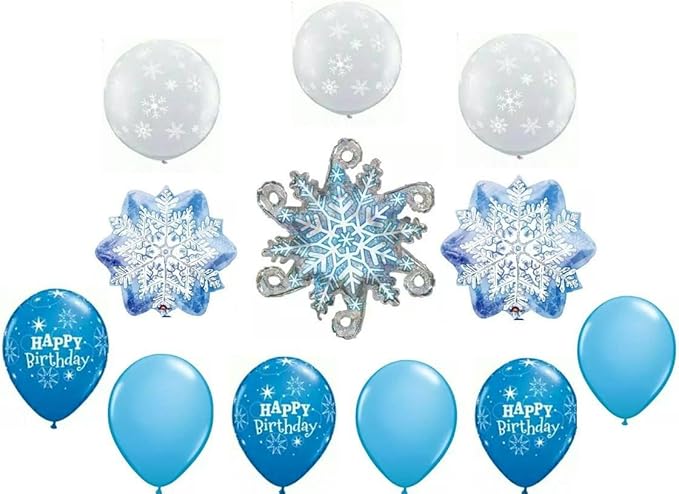 Amazon.com: Frozen Winter Snowflakes Party Balloon Decoration Set ...