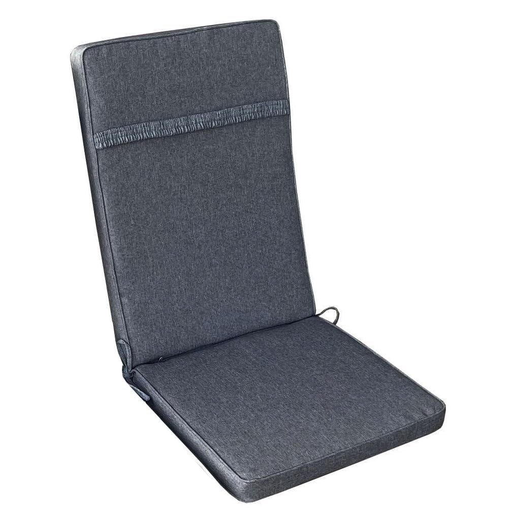 Cuscino imbottito da esterno 40x90 cm con schienale per sedie idrorepellente e sfoderabile - Tortora