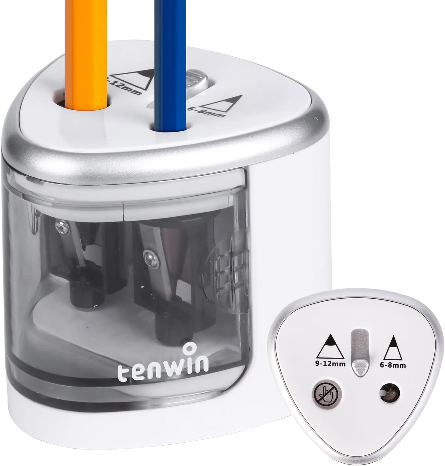 tenwin Electric Pencil Sharpener, Double Hole Battery Operated ...