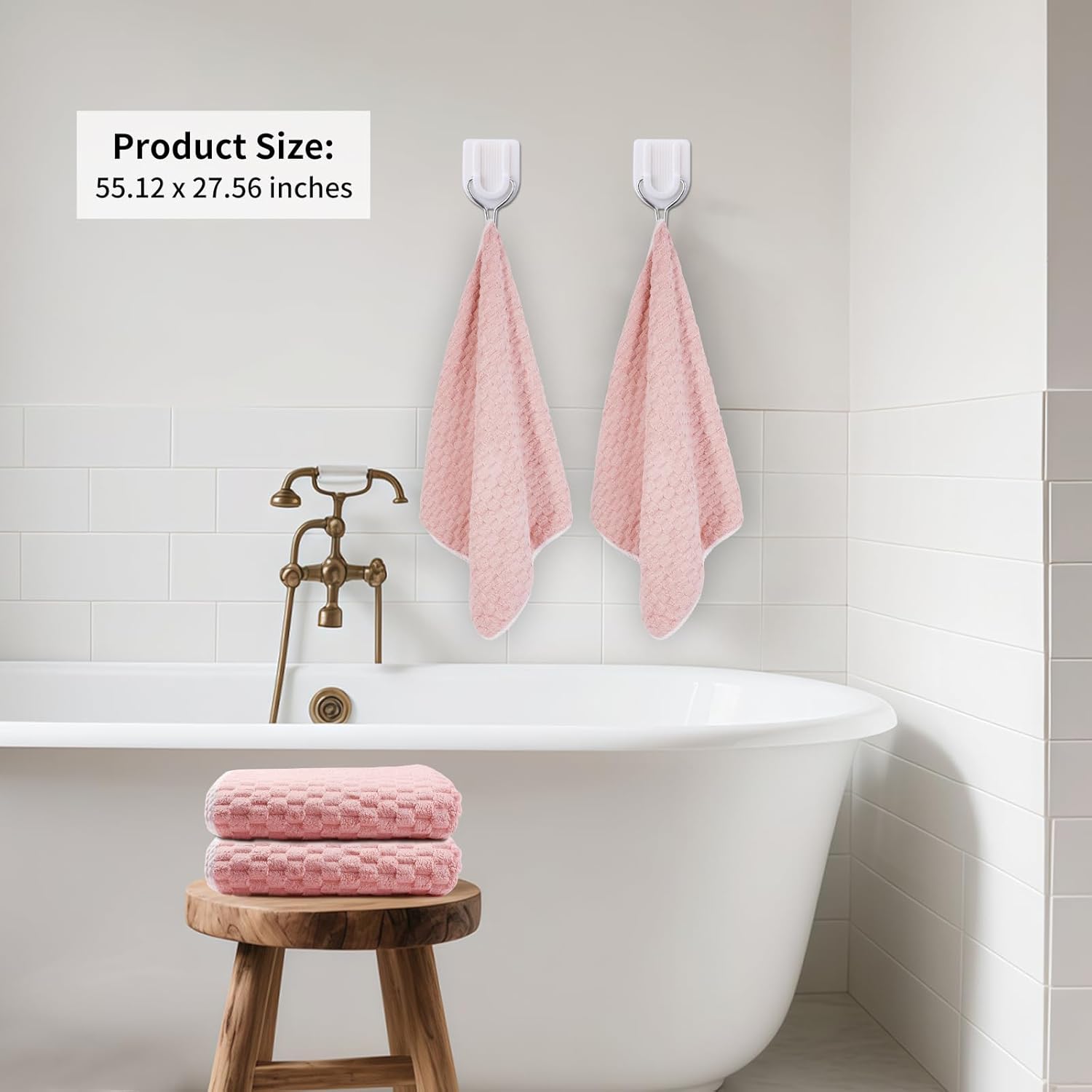 Bath Towel Large,55 x 27 Inches,Ultra Soft and Breathable Bathroom Towel,Lint-Free,Quick Dry,Skin-Friendly and Lightweight,Perfect for Bathroom,Shower,Gym and Beach, Pink - Image 4