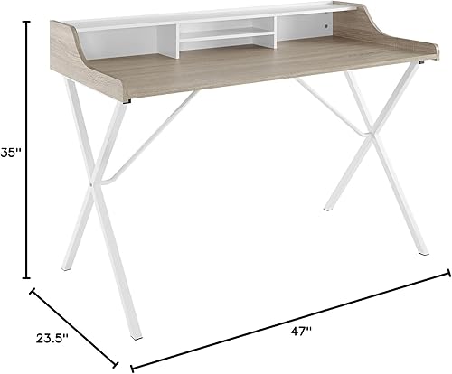Miniatura 3 de Modway Bin - Escritorio moderno contemporáneo con cubos de almacenamiento en roble