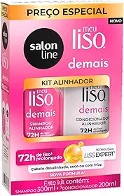 Kit Shampoo e Condicionador, Salon Line, Meu Liso Demais, Vegano - Para Cabelos Lisos, 2 Unidades