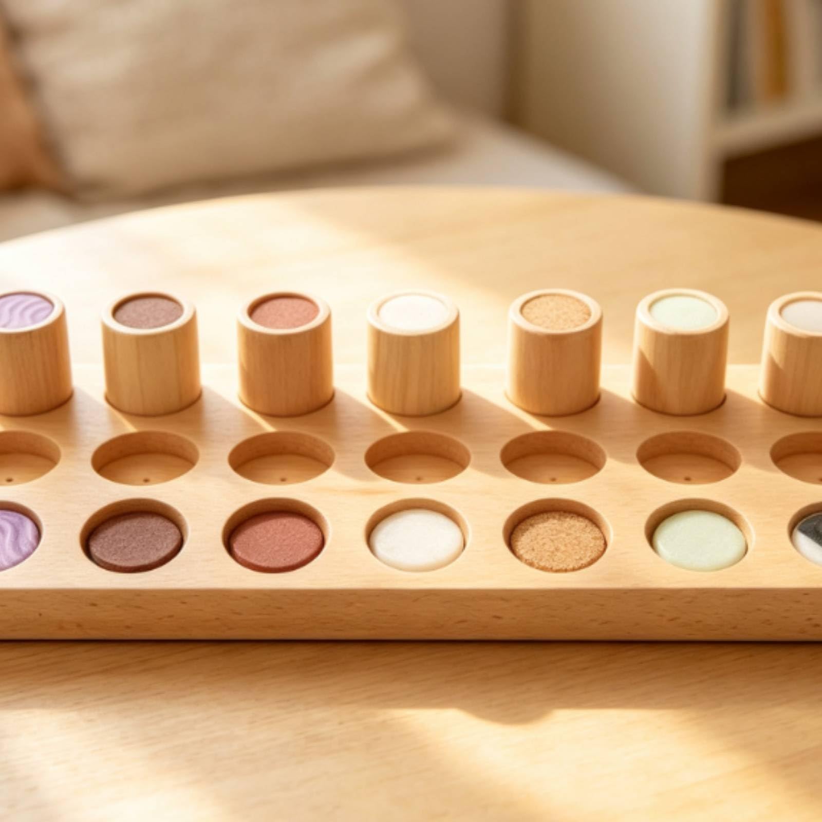 Sharplace Tablero Sensorial Infantil Didáctico Educativo Interactivo de Madera con Botones Texturizados para Integración Sensorial Motricidad Fina Asociación y