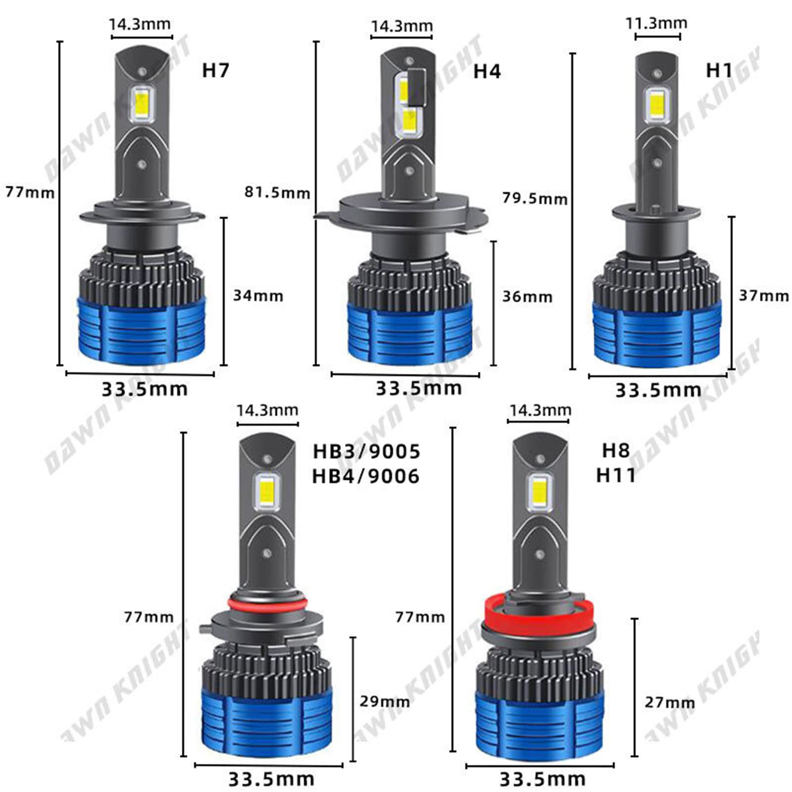 SXA Bombillas LED Para Faros Delanteros, 8000 Lúmenes, 400% De Brillo, 4300 K, Blanco Cálido, Actualización De Bombillas LED Inalámbricas Para Faros Delanteros, Paquete De 2,9004