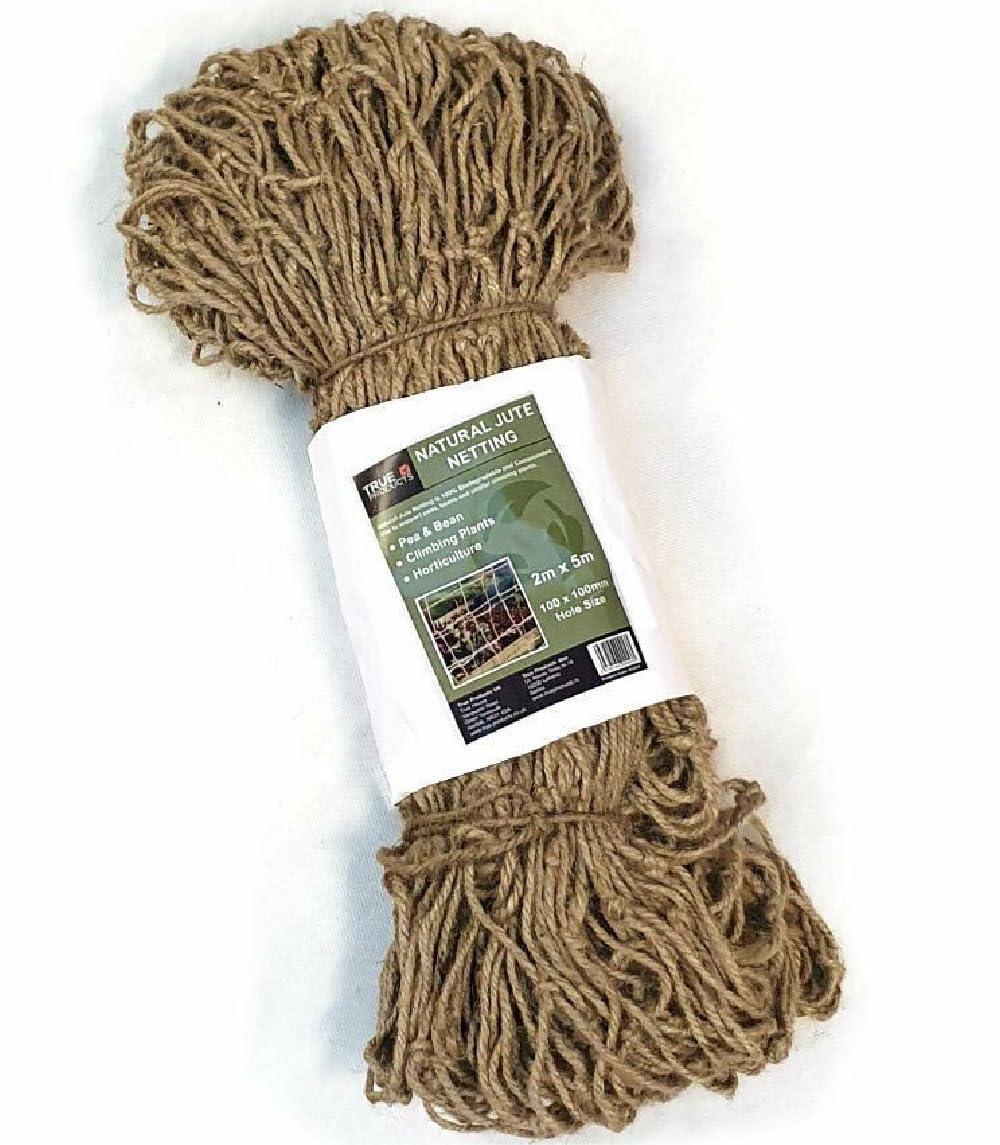 True Products Brown Pea And Bean Biodegradable Natural Jute Netting Heavy Duty 2M X 5M