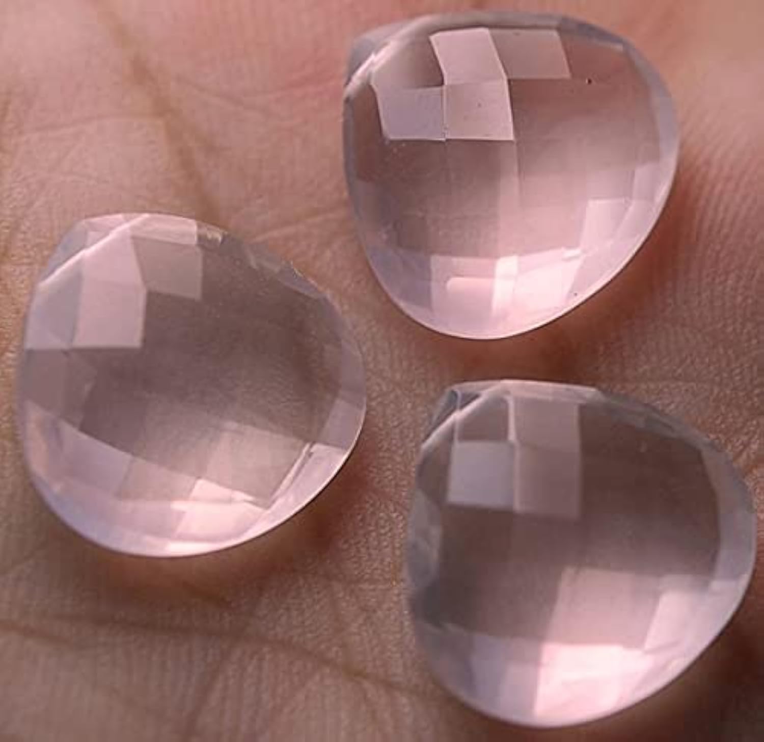 Rose quartz briolettes appairées AAA pour éliminer les défauts de symétrie 16mm