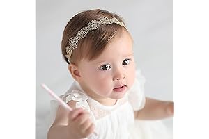 Gold Diamond Embroidered Baby Girl Headband