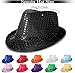 AK TRADING CO. Fashionable Sequin Fedora Party Hat – Unisex Sparkling Accessory for Costumes, Parties, Events & Everyday Style - Purple