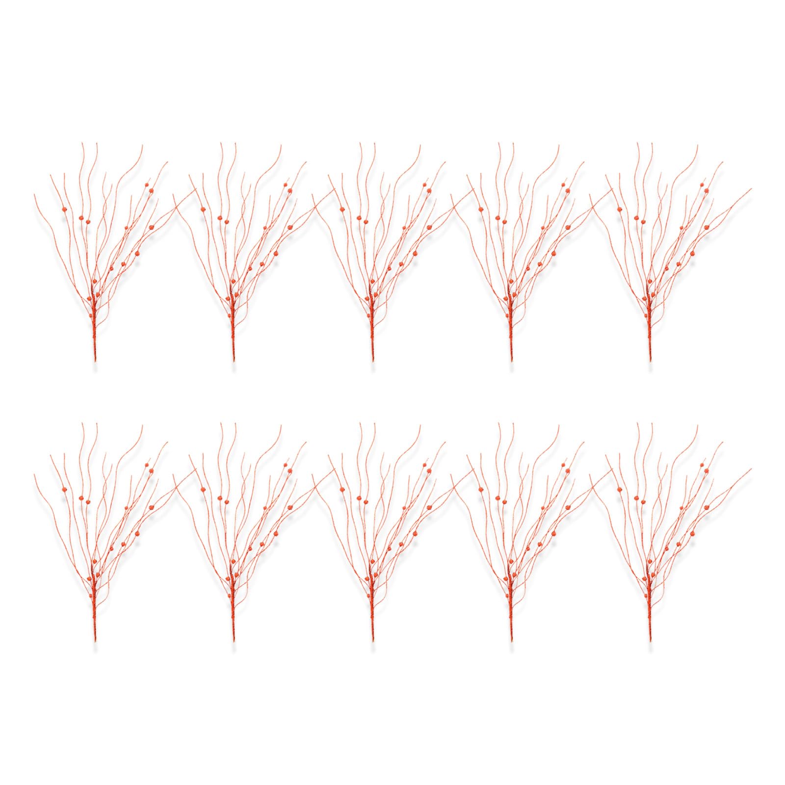 Elnwnnkc 10Pieces Synthetic Branch Glittering Christmas Picks Artficial Flower Leave for Holiday Floral Arrangements Sparkling Christmas Tree Picks