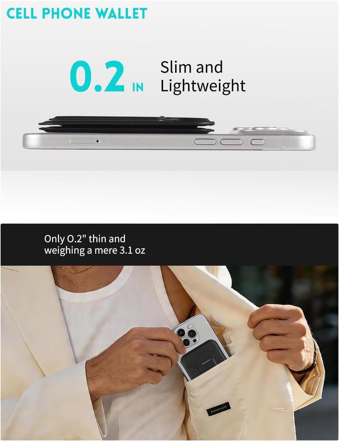 Cell Phone Wallet,Magsafe Wallet with Stand,Thin Wallet Lightweight