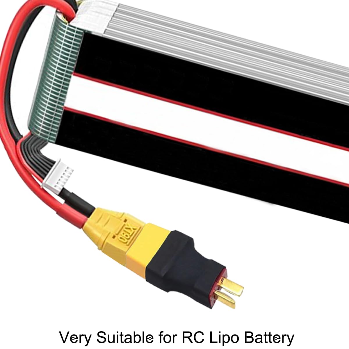 Xiatiaosann 4 sztuki XT90 adapter wtyczki na wtyczkę/gniazdo T, XT90 wtyk/gniazdo na wtyk T / gniazdo bez kabla adapter przyłącze do samochodu RC łodzi drona Lipo akumulator ładowarka