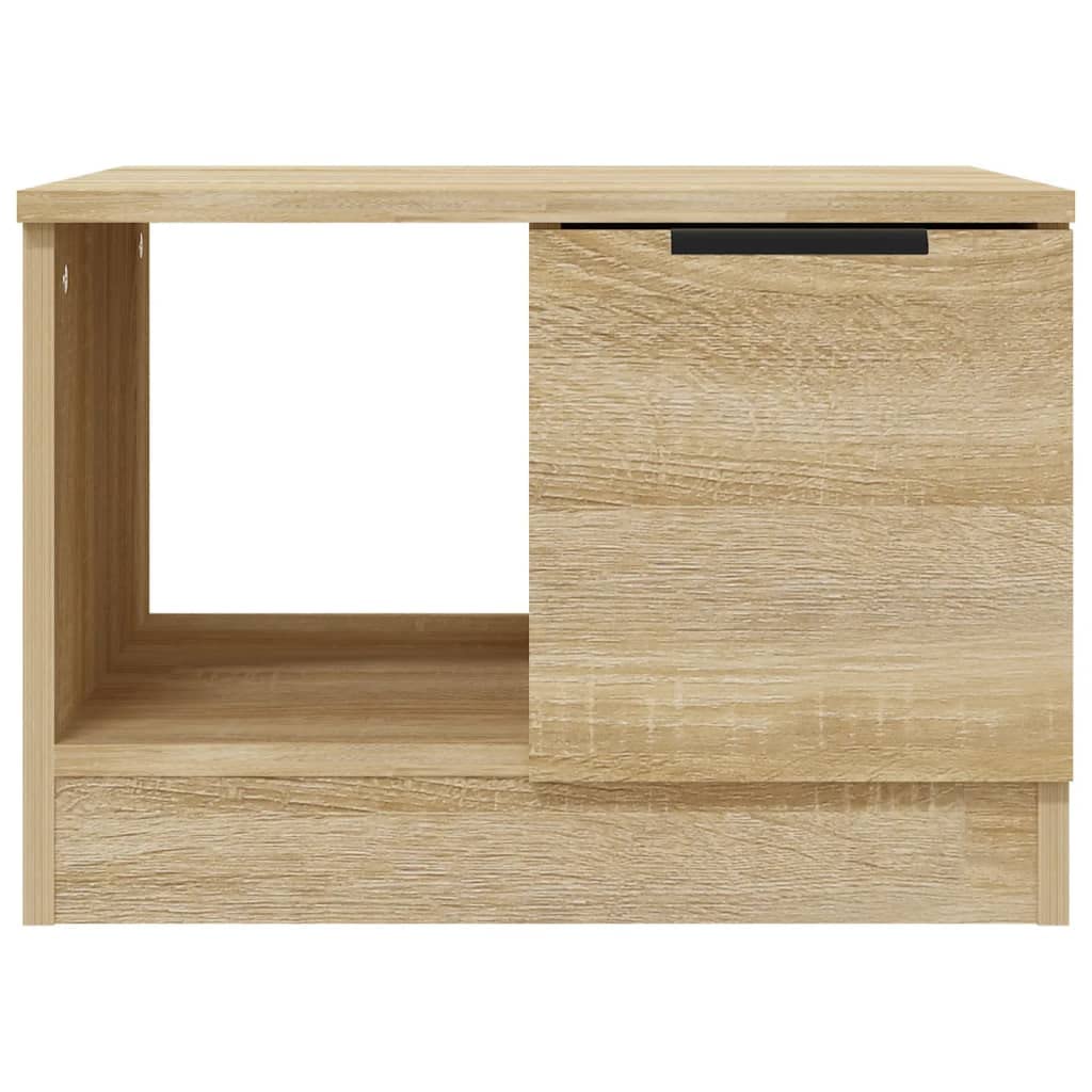 Mesa de centro de madera de roble Sonoma, 50 x 50 x 36 cm, moderna mesa de salón con espacio de almacenamiento y estante, mesa de sofá ideal para salón y mesa auxiliar