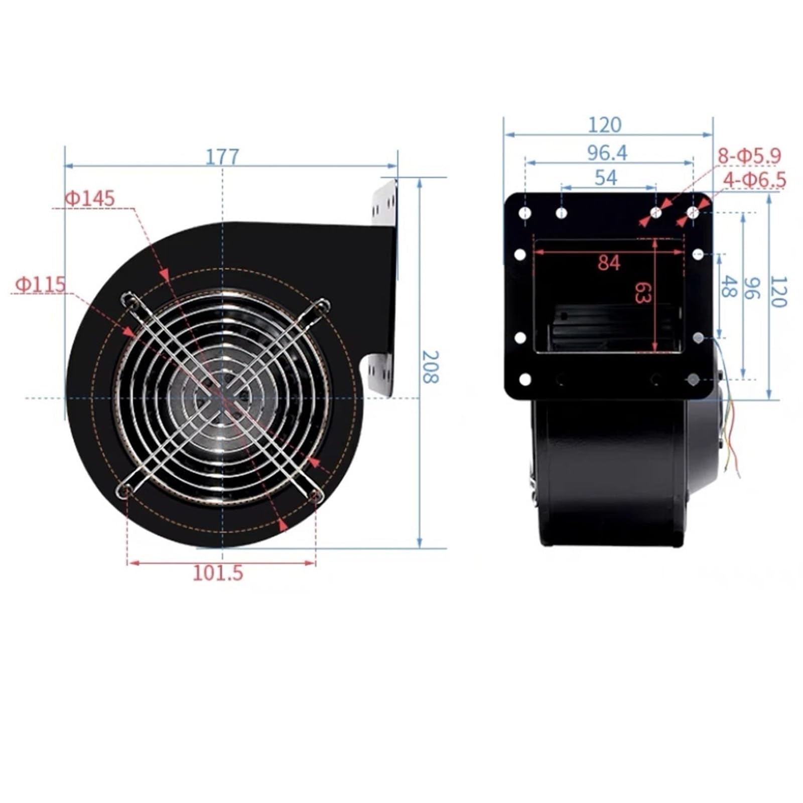 Wentylator odśrodkowy o częstotliwości mocy 120 W Wentylator odśrodkowy AC-CENTRIFUGAL Wentylator odśrodkowy
