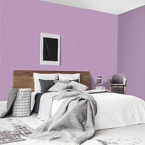Image of ELTON Textured Solid Color Plain Wallpaper Self Adhesive Waterproof Embossed Wallpaper for Wall Livingroom Bedroom Furniture Table top, Kitcken Almirah & Doors (Lilac, 45 x 600 Cms)