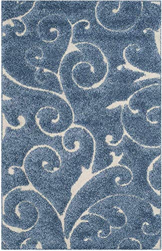Image of Handwoven Microfibre 3D Rug for Living Room (Teel Blue & Ivory, 12 X 12 Feet (Square), Microfibre)