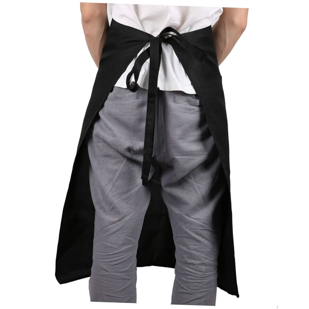 GRIRIW Unisex Apron Short Apron Aprons for Women with Pockets Apron Adjustable Cafe Apron Barbeque Apron for Men Mens Waiter Apron Working Apron Kitchen Cooking Aprons Baking Apron Black