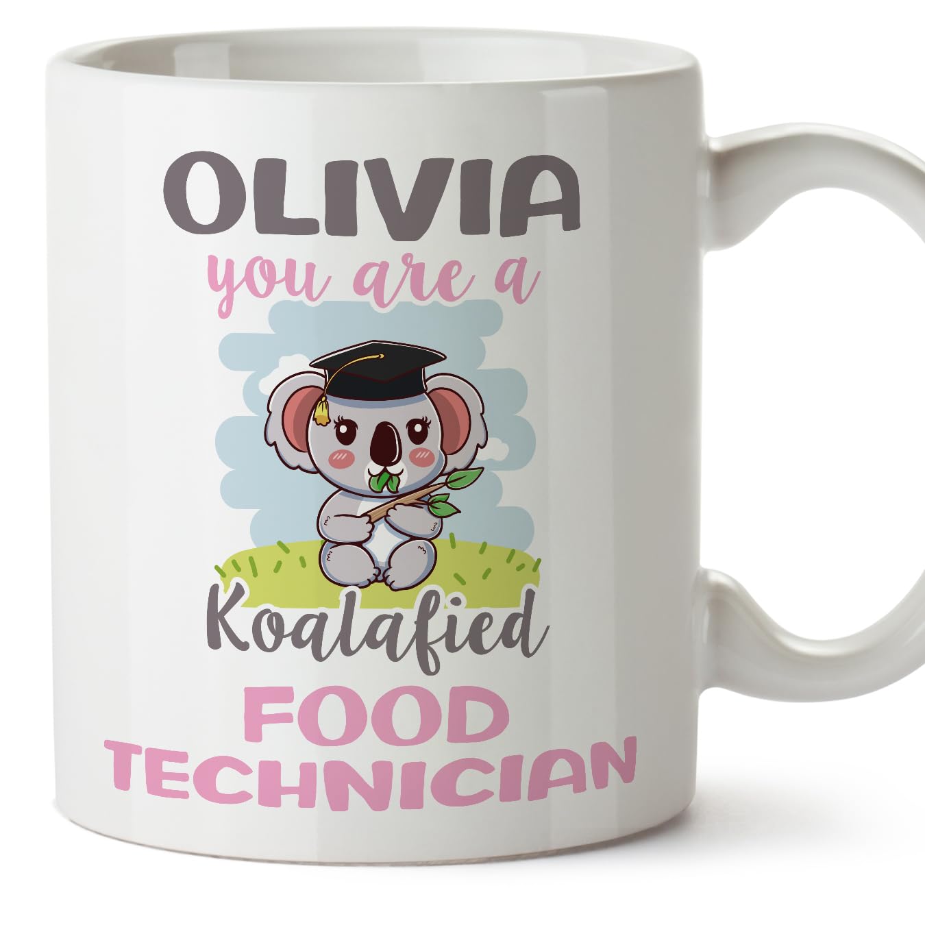 MUGFFINS Personalised Mug for Food Technician Woman - in English - Custom Koalafied - Funny Custom Gift for Colleagues - Ceramic 11oz Mug — image 1
