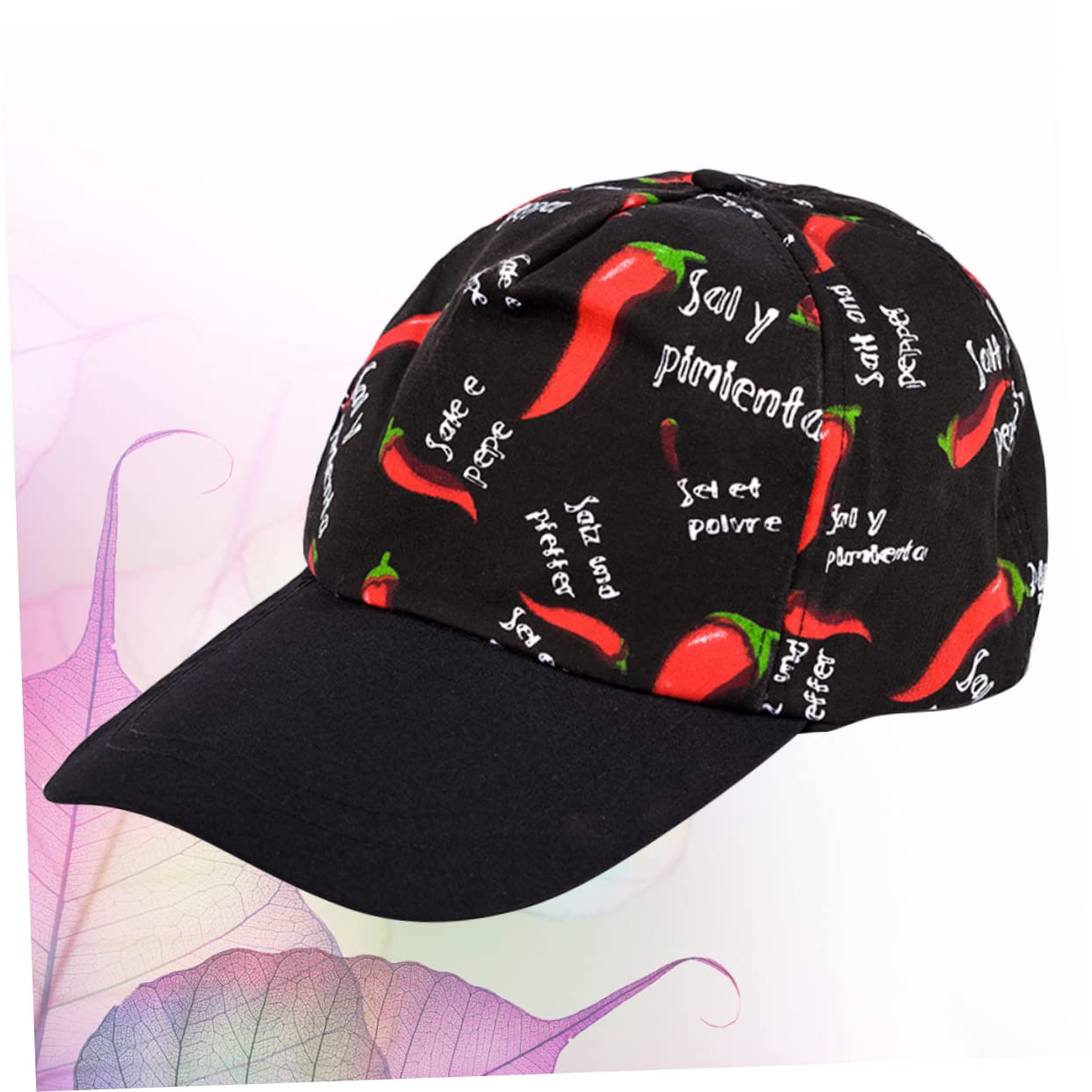 Beavorty 1Pc Creative Chilli Pattern Chef Hat for Men Women Comfortable Waiter Cap for Kitchen Work Premium Design for Cooking and Catering Environments Black