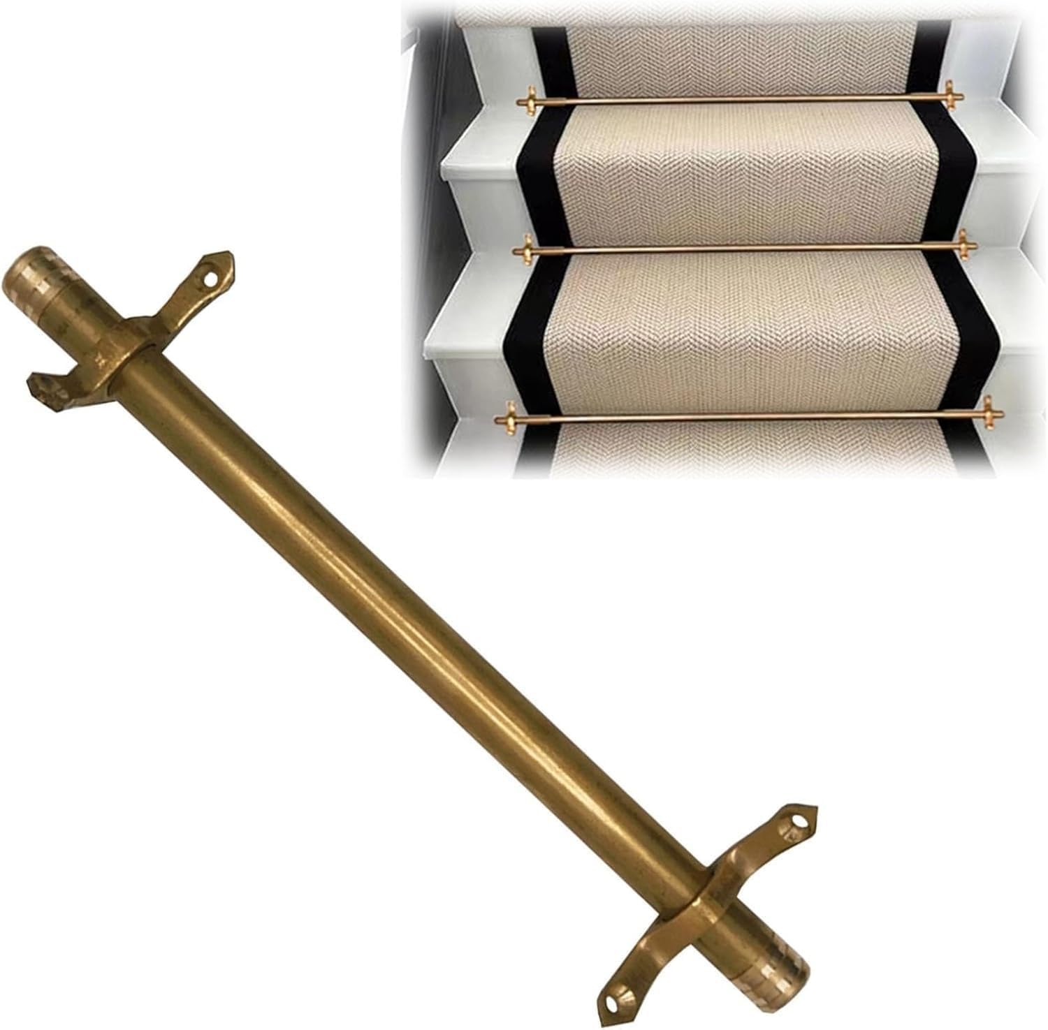 CGCSYZ Stair carpet bar, vintage brass stair carpet slider bar, indoor stair carpet non-slip bar, tubular decorative (1 Pcs 85cm/33.5in/2.8ft)