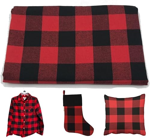 The Yard - Tela a cuadros de búfalo rojo, negro y blanco, para costura, manualidades, festividades, Navidad, manualidades y decoraciones de fiestas disponible en Yaxa Venezuela