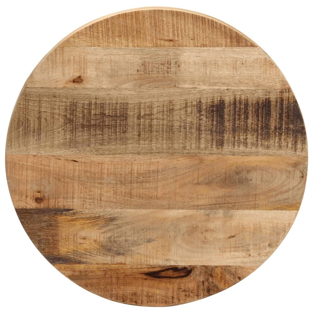 vidaXL Tischplatte, Holzplatte für Tisch Esstisch Couchtisch, Ersatztischplatte Rund, Massivholzplatte, Ø 50x2,5cm Raues Massives Mangoholz