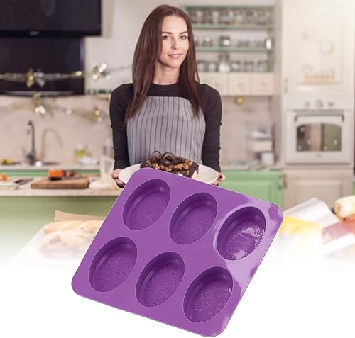 Miniatura 7 de 6-Grid Originality Pattern Mold Silicone Hand-Made Soap Cake Mold for Handmade Soap,Bath Bombs, Chocolate, Cake(Oval Crown)