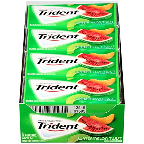 Image of Trident Sugar Free Gum Watermelon Twist, 18 Sticks (Pack Of 12)