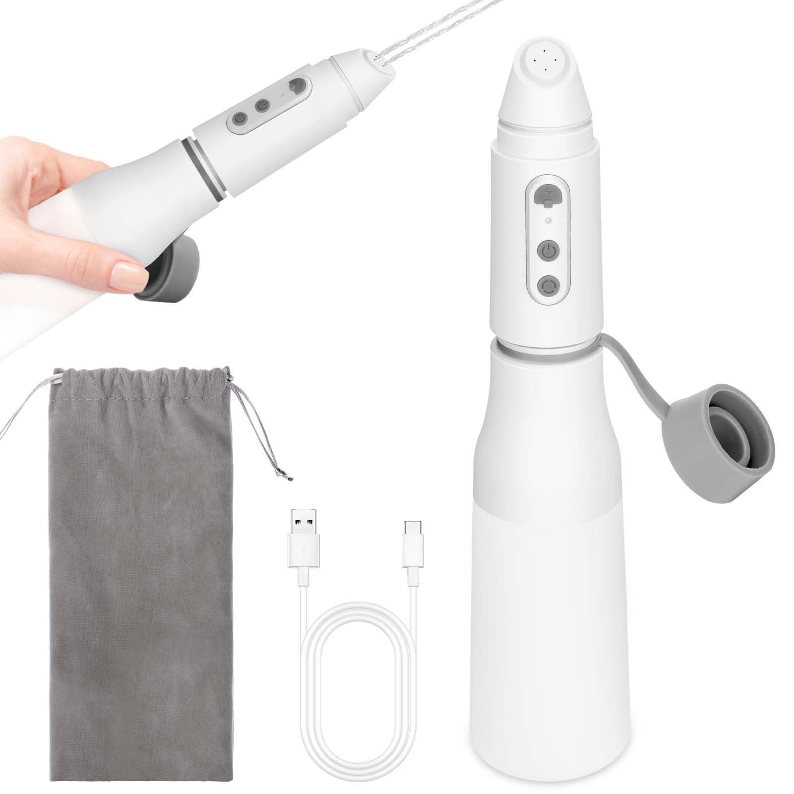Bidé de Viaje portátil, pulverizador de bidé de Mano Recargable por USB, bidé de Inodoro eléctrico de 290 ml, bidé de 3 Modos de Limpieza Ajustables para higiene Personal, Cuidado posparto