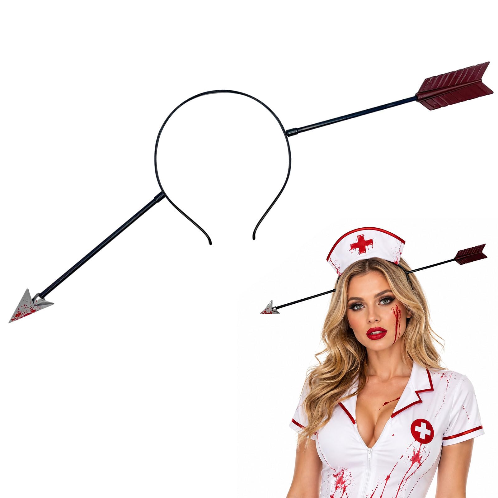 Jifudaciko Halloween Headband, Bloody Horror Headband for Halloween Costume Accessories, Scary Headband Prop for Carnival Party Cosplay