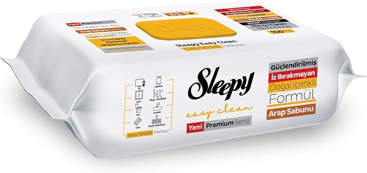 Sleepy Easy Clean Premium Arap Sabunu Katk l  Y zey Temizlik Havlusu Mendili 100 Yaprak