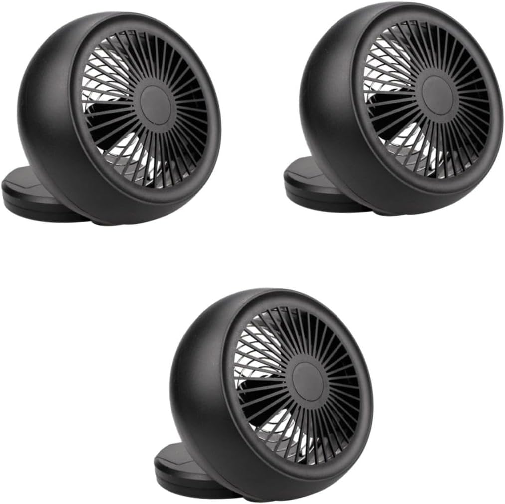 ARTIBETTER 3pcs Usb Mini Fan Desktop Cooling Fan for Home Usb Rechargeable Compact and Lightweight Design for Office Travel and Student Use Black