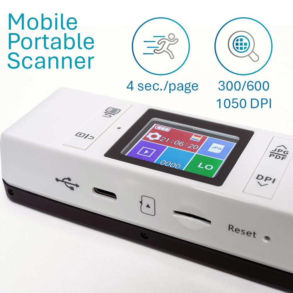 IRIScan Book 7 Dyslexic: regle Scanner | Documento Scanner a4 | Escaneo a Word, PDF, XLS | Tarjeta SD | Escaneo a través de USB | Win Mac