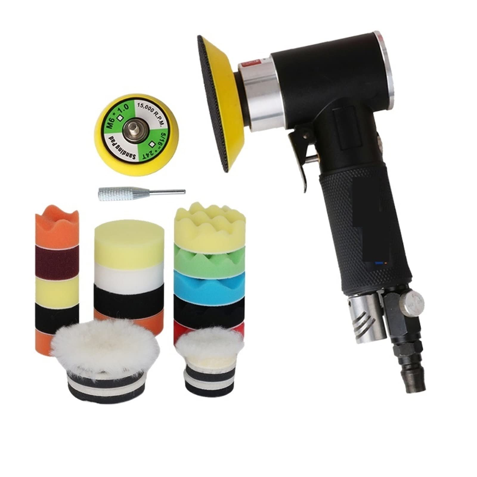 Máquina pulidora de lijadora Aire, Almohadilla Pulido 2/3 Pulgadas, Juego Discos Esponja, Amoladora neumática, máquina Pista Coche(G Red Set 94pcs)