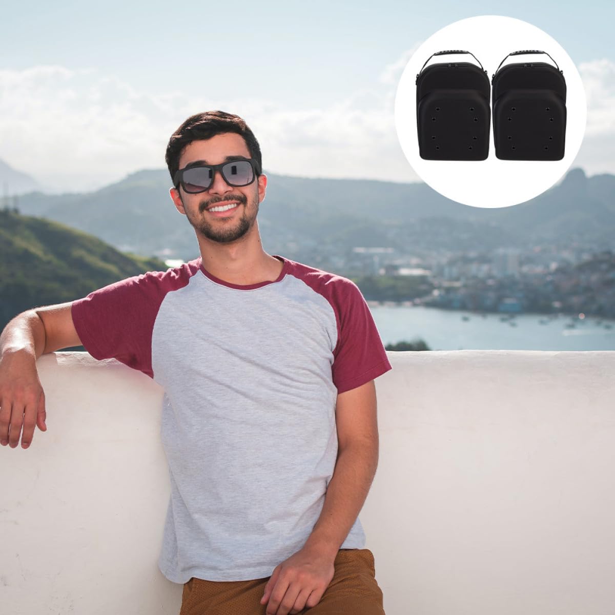 INOOMP Custodia Organizer da Viaggio Pratico e Resistente per Cappelli da Baseball 2 Pezzi in Eva Nero e Regali di Compleanno per Vacanze