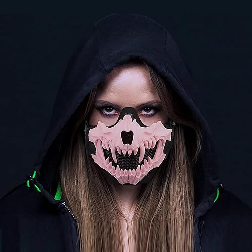 Miniatura 6 de Yzpacc Máscaras de media cara Airsoft Máscara táctica de protección facial con malla para Halloween, Paintball, CS, Caza